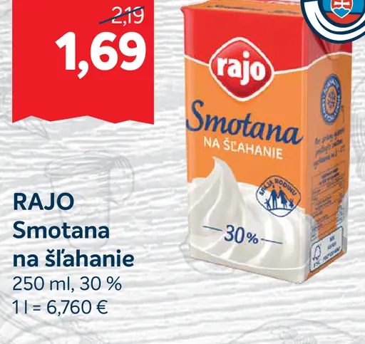 smotana na šľahanie