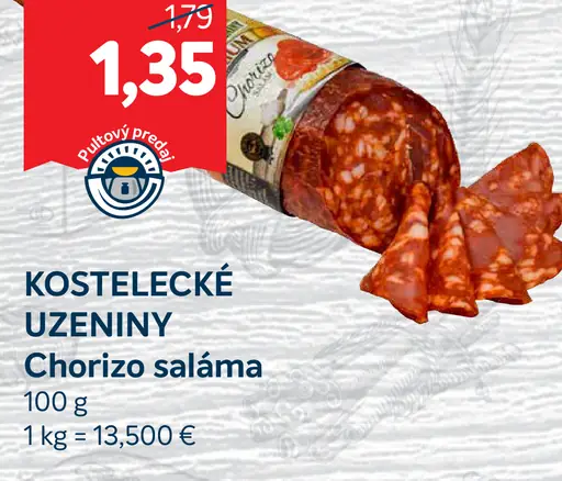 KOSTELECKÉ UZENINY Chorizo saláma