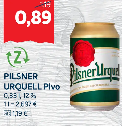 Pilsner Urquell pivo