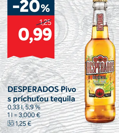 Desperados Pivo s príchuťou Tequila