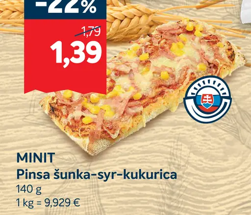 Pinsa šunka-syr-kukurica