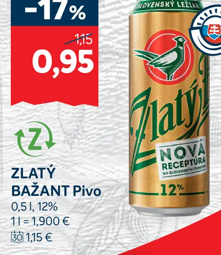 Zlatý Bažant Pivo