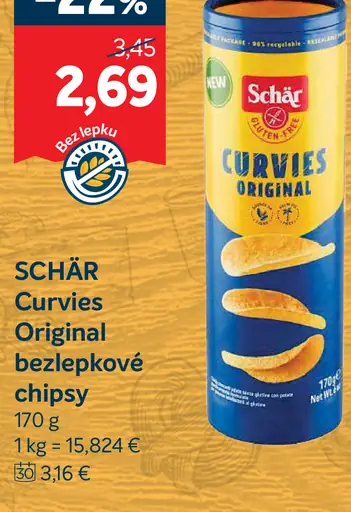 Curvies Original bezlepkové chipsy