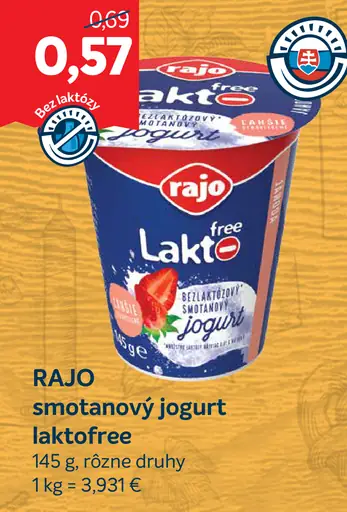 smotanový jogurt laktofree