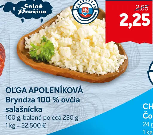 OL'GA APOLENÍKOVÁ Bryndza 100 % ovčia salašnícka