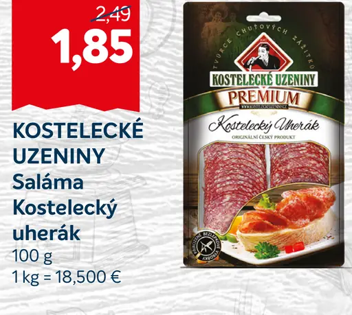 KOSTELECKÉ UZENINY Saláma Kostelecky uherák