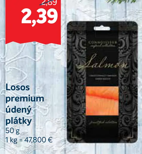 Losos premium údený plátky