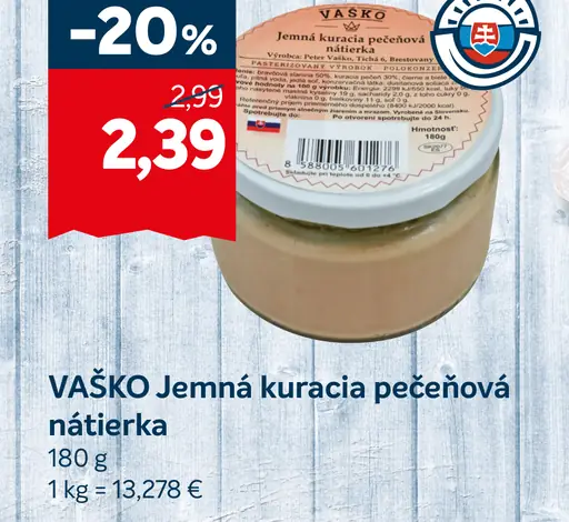 VÁŠKO Jemná kuracia pečeňová nátierka