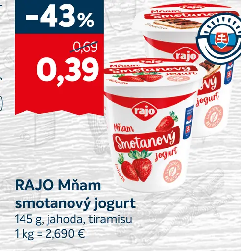 Rajo Mňam smotanový jogurt