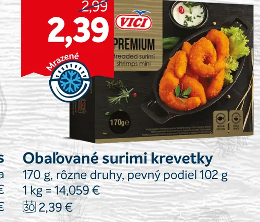 Obalované surimi krevety