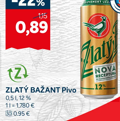 Zlatý Bažant Pivo