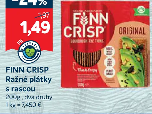 FINN CRISP RAŽNÉ PLÁTKY S RASCOU