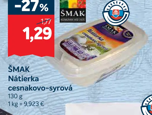 ŠMAK NÁTIERKA CESNAKOVO-SYROVÁ