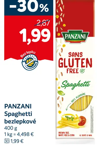 Panzani Spaghetti bezlepkové