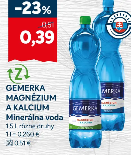 GEMERKA Minerálna voda