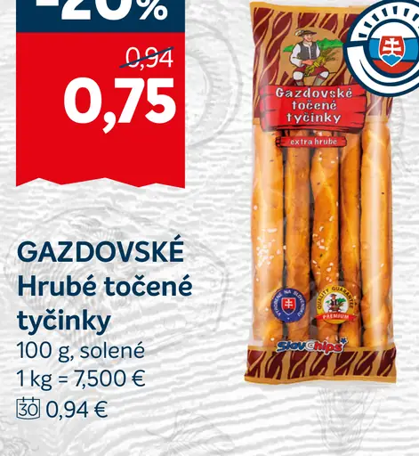 Gazdovské hrubé točené tyčinky