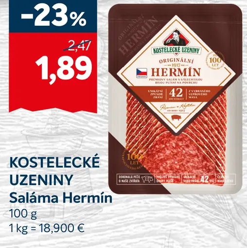 KOSTELECKÉ UZENINY Saláma Hermín