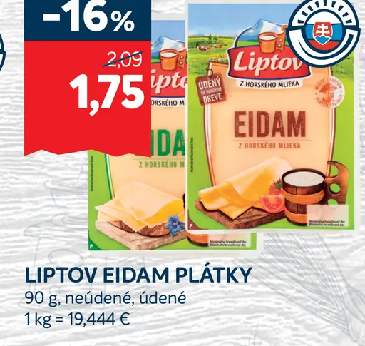 Liptov Eidam plátky