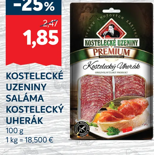 Kostelecké Uzeniny saláma Kostelecký uherák