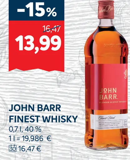 John Barr Finest whisky