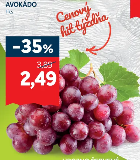 Hrozno červené bezkôstkové