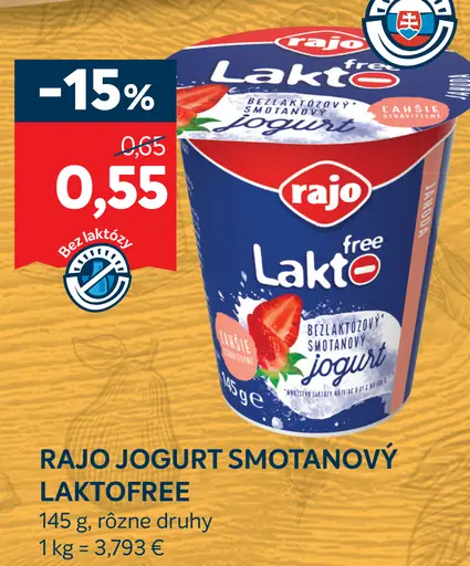 Rajo Smotanový jogurt laktofree