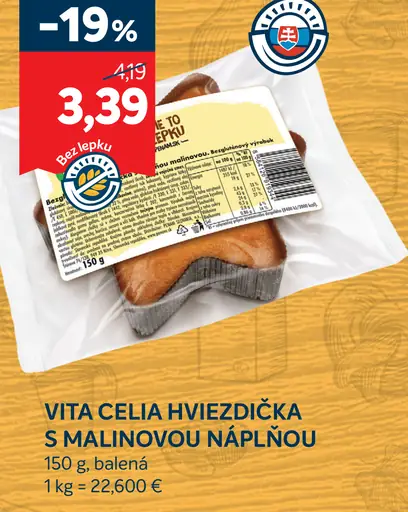 Vita Celia Hviezdička s malinovou náplňou