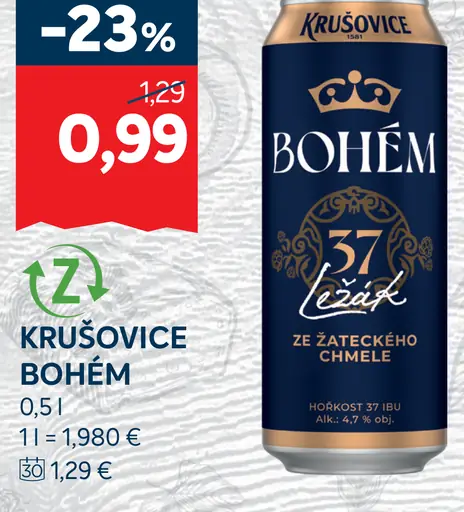 Krušovice Bohem plechovka
