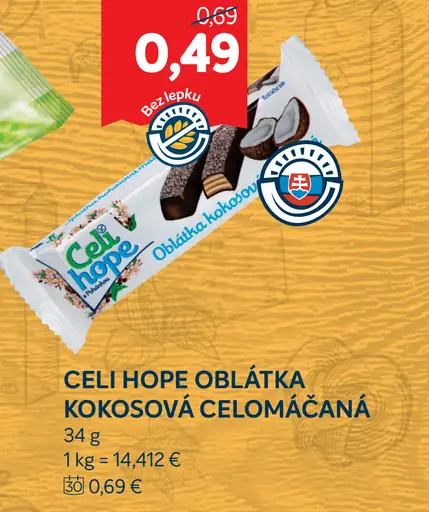 Celi Hope oblátka kokosová celomáčaná