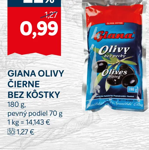 Giana Olivy Čierne Bez Kôstky