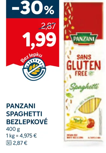 Panzani Spaghetti bezlepkové