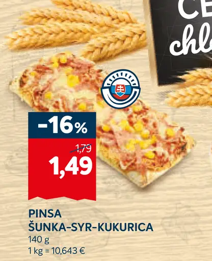Pinsa šunka-syr-kukurica