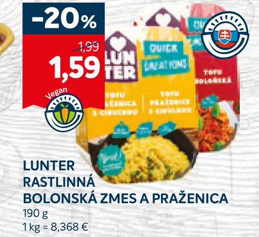 Lunter Rastlinná Bolonská Zmes a Praženica