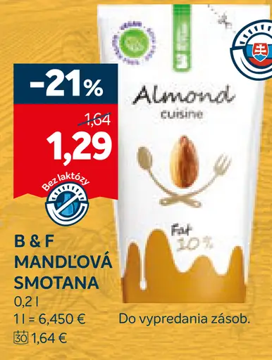 B & F Mandľová Smotana