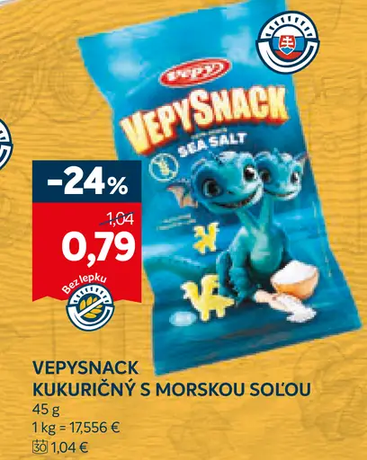 Vepysnack kukuričný s morskou soľou