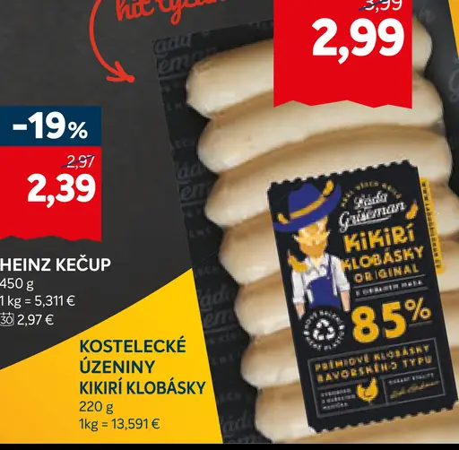 Kostelecké uzeniny Kikiří klobásky