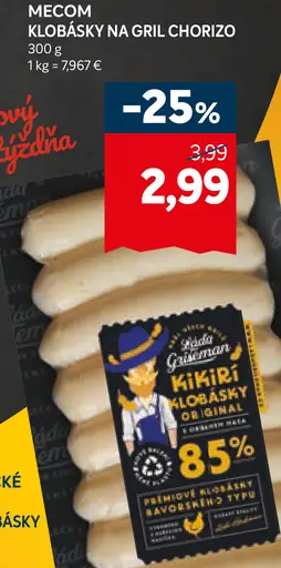 Mecom Klobásky na gril Chorizo