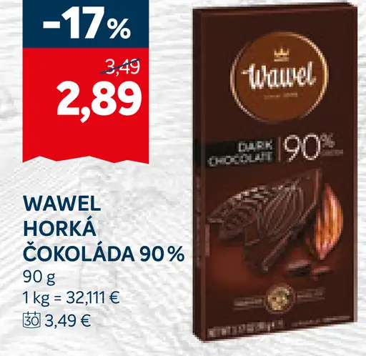 Wawel horká čokoláda 90 %