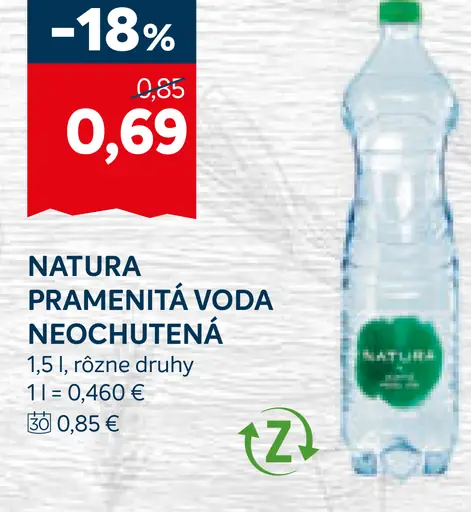 Natura Pramenitá voda nesýtená