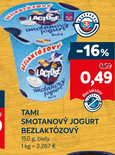 Tami Smotanový jogurt bezlaktózový
