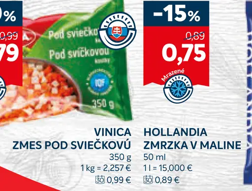 Vinica Hlbokozmrazená zmes pod sviečkovú