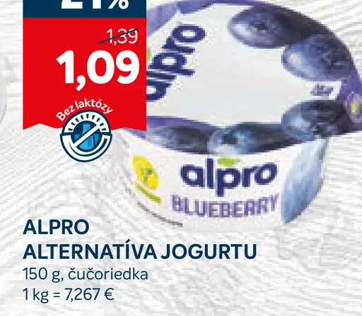 Alpro Alternatíva Jogurtu Čučoriedka