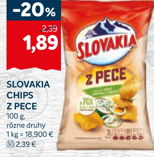 Slovakia Chips S príchuťou smotana a cibuľa