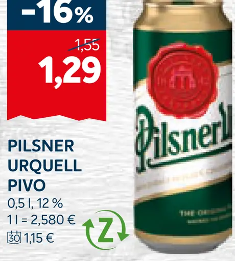 Pilsner Urquell plechovka