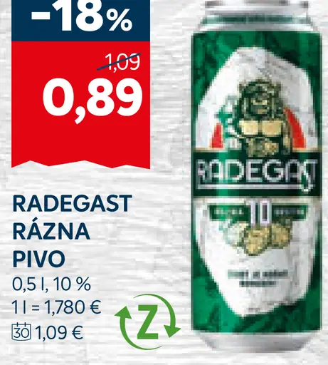 Radegast rázna plechovka