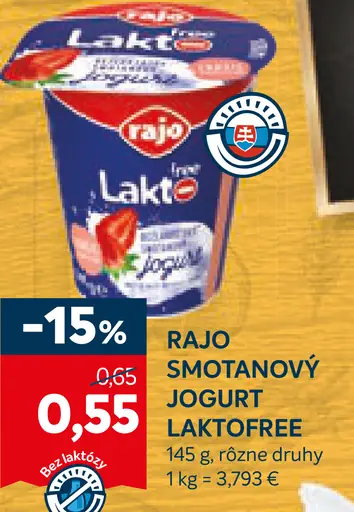 Rajo Smotanový jogurt laktofree