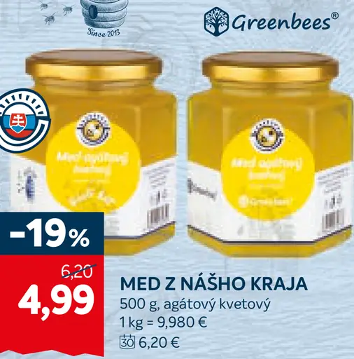 Med z nášho kraja agátový kvetový