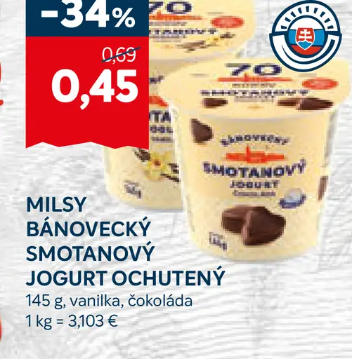Milsy Bánovecký smotanový jogurt marhuľa