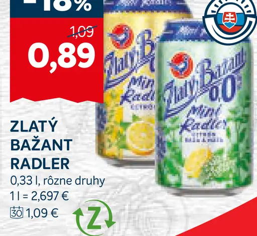 Zlatý Bažant radler