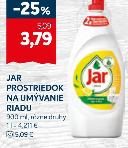 Jar prostriedok na umývanie riadu